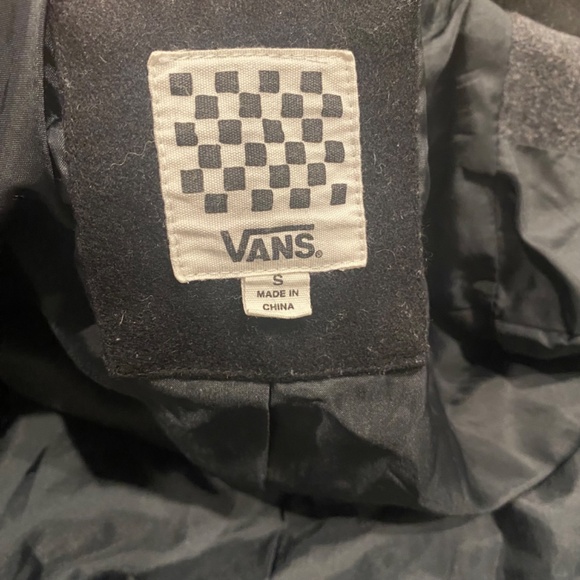 Vans Women Charcoal Grey Wool Blend Motorcycle Size S Jacket - Picture 11 of 11